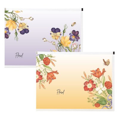 Teczki na dokumenty SPREE na suwak A4 FLORAL