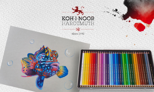 Kredki Polycolor i Infinite Black - rysujemy kolorową rybę! Timelapse