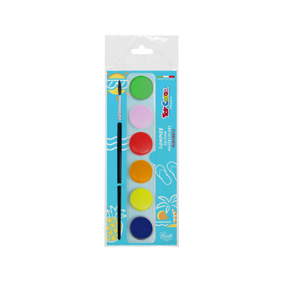 TOY COLOR Farby akwarelowe 6 kolorów LATO zestaw kieszonkowy