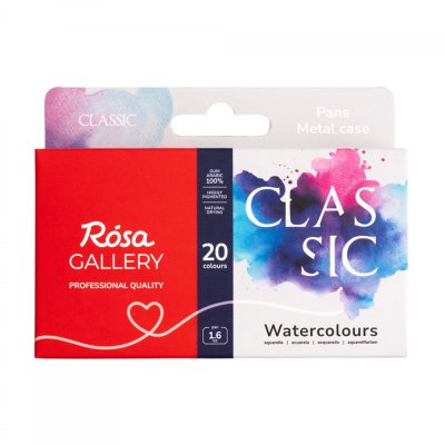 ROSA GALLERY farby akwarelowe w kost. CLASSIC w turkusowej, metalowej kasetce