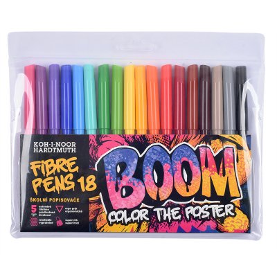 Flamastry szkolne BOOM w foliowym etui