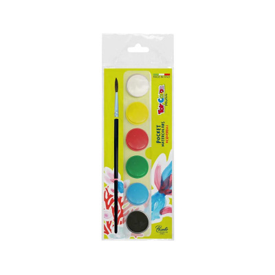 TOY COLOR Farby akwarelowe 6 kolorów podstawowych zestaw kieszonkowy