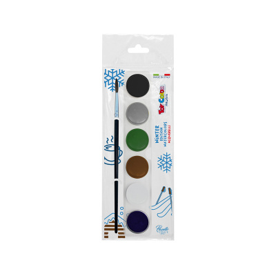 TOY COLOR Farby akwarelowe 6 kolorów ZIMA zestaw kieszonkowy