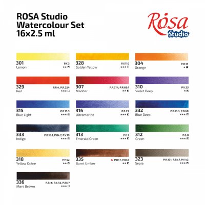 ROSA STUDIO farby akwarelowe w kost. PLEIN AIR w kartonowym opakowaniu