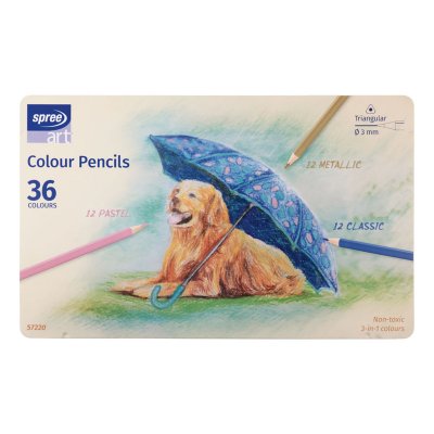 Kredki 36 kol. opakowanie metalowe SPREE