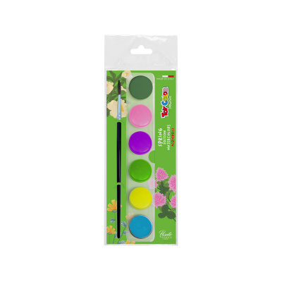 TOY COLOR Farby akwarelowe 6 kolorów WIOSNA zestaw kieszonkowy