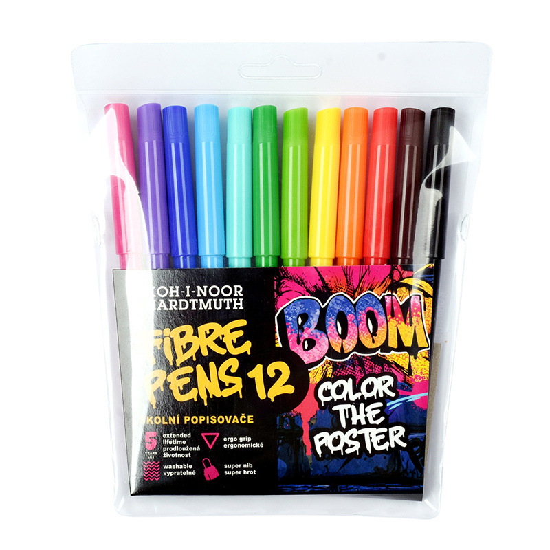 Flamastry szkolne BOOM w foliowym etui