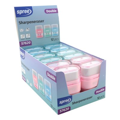 Temperówka podwójna z gumką SPREE