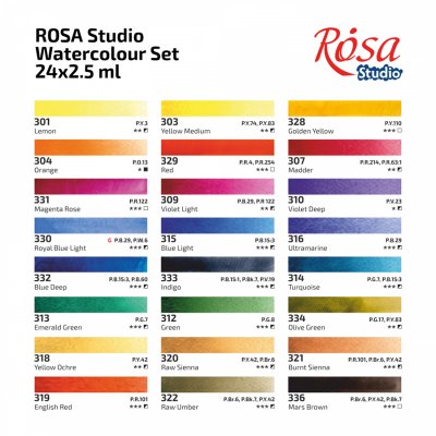 ROSA STUDIO farby akwarelowe w kost. PLEIN AIR w kartonowym opakowaniu