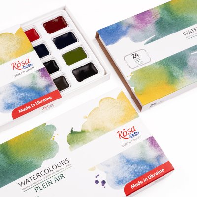 ROSA STUDIO farby akwarelowe w kost. PLEIN AIR w kartonowym opakowaniu