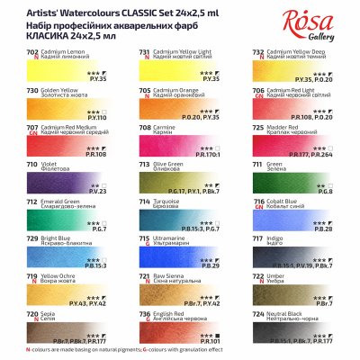 ROSA GALLERY farby akwarelowe w kost. CLASSIC w opakowaniu kartonowym