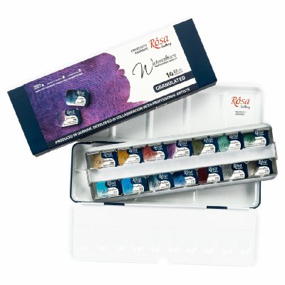 ROSA GALLERY farby akwarelowe w kost. GRANULATION w metalowej kasetce