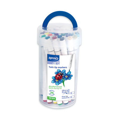 Flamastry dwustronne SPREE TWIN TIP zestawy