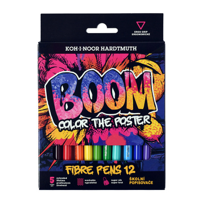 Flamastry szkolne BOOM w kartoniku