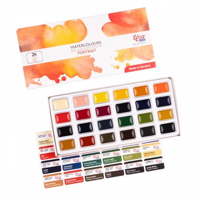 ROSA STUDIO farby akwarelowe w kost. PORTRAIT w kartonowym opakowaniu