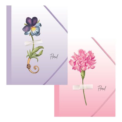 Teczki na dokumenty SPREE na gumkę A4 FLORAL